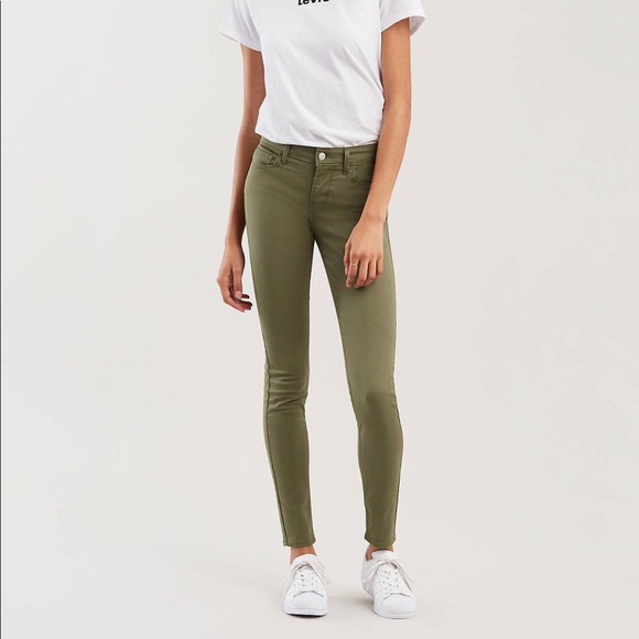 Levi’s 710 Super Skinny Jeans Pants Olive Size 28 - Picture 1 of 3
